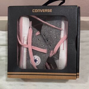 Converse Infant Sneakers in Gray and Pink